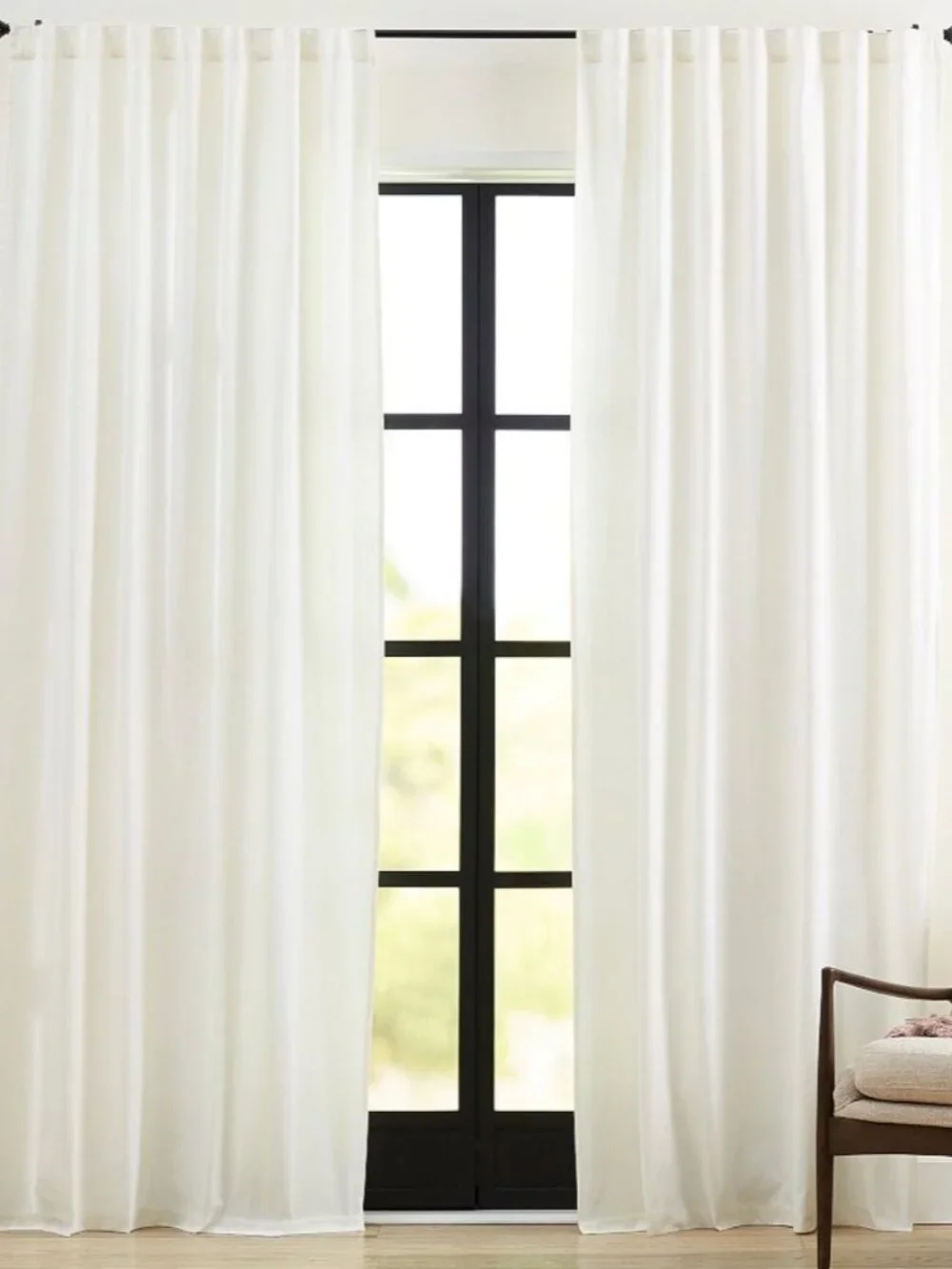 POTTERY BARN BROADWAY BLACKOUT CURTAINS - IVORY - 2 PANELS - 100